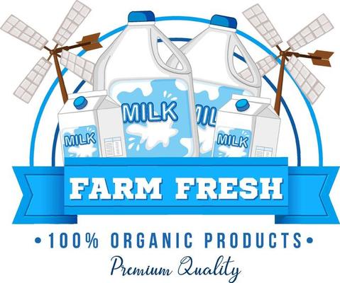 Logo design with farm fresh milk