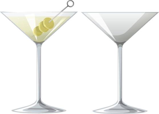 Cocktails glasses set Royalty Free Vector Image