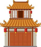 Chinese traditional building on white background vector