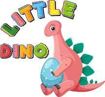 Little cute stegosaurus dinosaur cartoon character