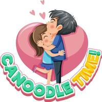 An couple in love cartoon character with word expression vector