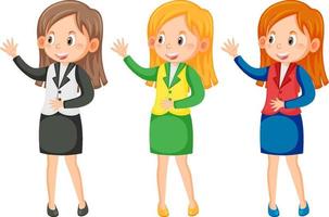 Set of different women in service uniforms vector