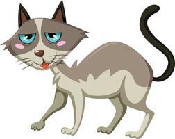 gato felino en estilo de dibujos animados vector