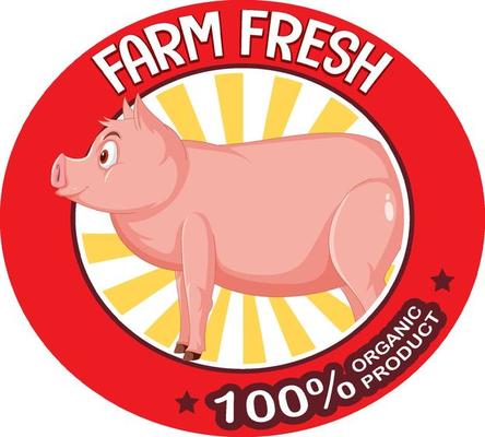 Pig farm fresh logo for pork products