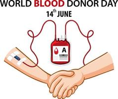 June blood donor day text and icon vector