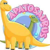 Cute apatosaurus dinosaur cartoon vector