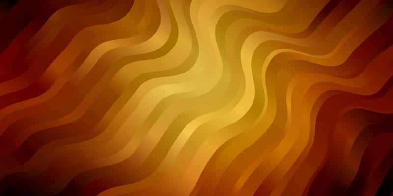 Dark Yellow vector background with bent lines.