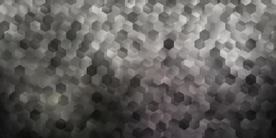 textura de vector gris claro con hexágonos de colores.