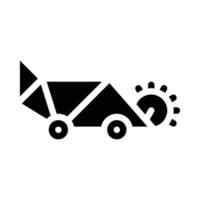 lawn mower glyph icon vector black illustration