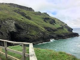 A view of Tintagel in Cornwall on the coast photo