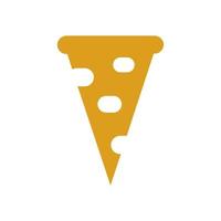 Slice of pizza illustrated on a white background vector