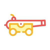 medieval cannon color icon vector flat illustration