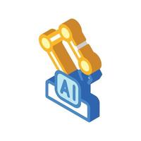 robotic arm ai isometric icon vector illustration