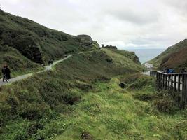A view of Tintagel in Cornwall on the coast photo