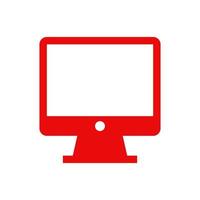 Computer monitor illustrated on a white background vector