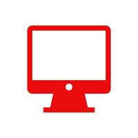 Computer monitor illustrated on a white background vector