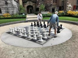 Amsterdam in Holland in September 2016. A view of people playing outdoor Chess photo