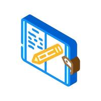 diary notebook isometric icon vector illustration