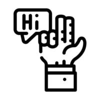 communication in sign language line icon vector illustration