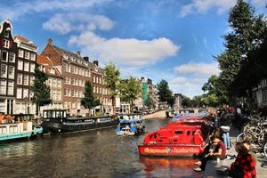 Amsterdam in Holland in September 2016. A view of a Canal in Amsterdam photo