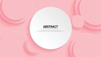 White circle paper cut style. with pastel circle background Abstract vector rendering 3d shape. minimal wall scene. Vector illustrator