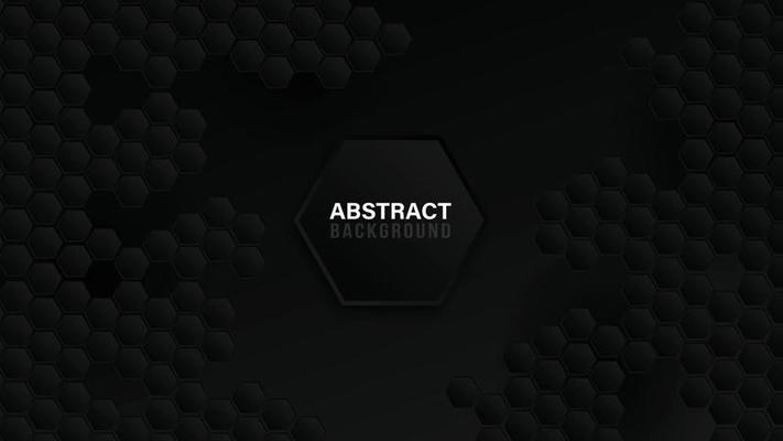 Abstract Background. Embossed Hexagon ,honeycomb black Background,light and shadow,Vector Dark color embossed design.For wallpaper.Embossed hexagon black background.light and shadow.modern background.