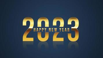 Diseño elegante de feliz año nuevo 2023 - ilustración vectorial de números de logotipo dorado 2023 - tipografía perfecta para 2023 guardar la fecha diseños de lujo y celebración de año nuevo. vector