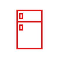 Fridge illustrated on a white background vector