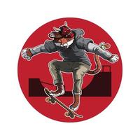 skater cat graphic illustration vector