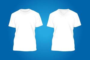 Men's white t-shirt with short sleeve mockup Front view Vector template