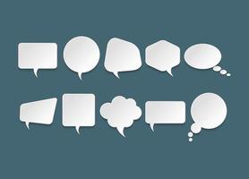 Set of speech bubbles doodles or cartoons Sketch Callout Set with Light and Shadow Communication Design Elements