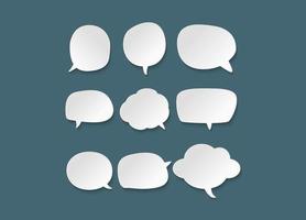 Set of speech bubbles doodles or cartoons Sketch Callout Set with Light and Shadow Communication Design Elements vector