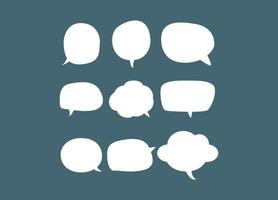 Set of speech bubbles doodles or cartoons Sketch Callout Set with Light and Shadow Communication Design Elements vector