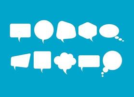 Set of speech bubbles doodles or cartoons Sketch Callout Set with Light and Shadow Communication Design Elements vector