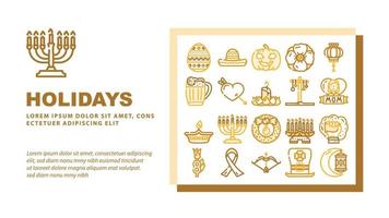 Holidays Celebration Accessories Landing Header Vector
