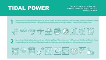 Tidal Power Plant Landing Header Vector