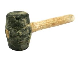 Old sledge rubber hammer isolated on white background photo
