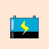 Accumuluator Accu Battery blue color flat design illustration vector isolated