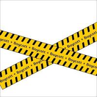 caution tape of boycott. boycott is a refusal to have dealing with a something condition. vector