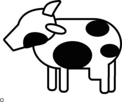 icono de línea plana de vaca. bueno para el diseño de elementos ui, presentación, pancarta, afiche. vector