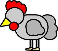 la ilustración del icono de pollo de gallina simboliza valiente, respetuosa, buena para el diseño de elementos ui, presentación vector