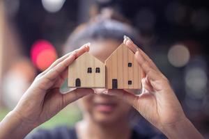Small house design with bokeh background small house photo