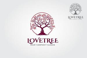 Love Tree Vector Logo Illustration. This logo symbolize a protection, peace,tranquility, growth, and care or concern to development.