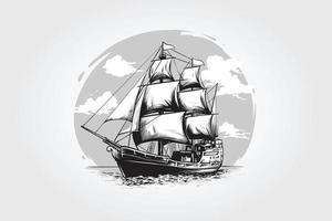 Ilustración de vector de velero. la ilustración es ideal para aplicaciones y actividades de vela.