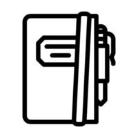 notebook and pencil line icon vector illustration