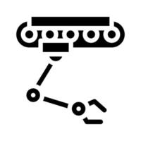 robotic hand on rail glyph icon vector illustration