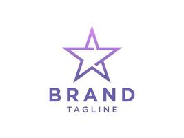 Star Logo. Purple Overlap Geometric Origami Style isolated on White Background. Usable for Business and Branding Logos. Flat Vector Logo Design Template Element