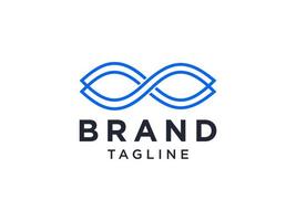 Blue Line Infinity Logo isolated on White Background. Flat Vector Logo Design Template Element.