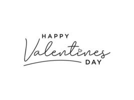 Happy Valentine's DayText Lettering hand written calligraphic black text with gold square isolated on white background vector illustration. usable for web banners, posters and greeting cards