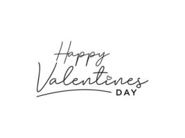 Happy Valentine's DayText Lettering hand written calligraphic black text with gold square isolated on white background vector illustration. usable for web banners, posters and greeting cards